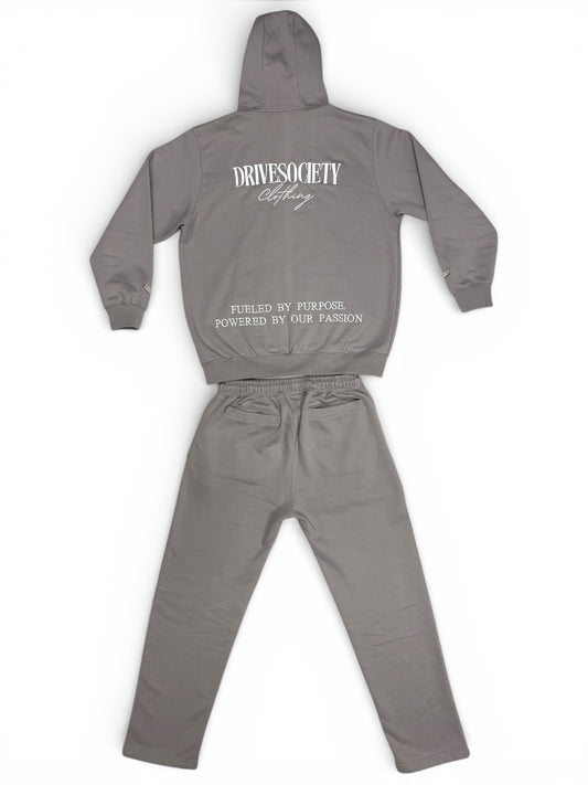 'DriveSociety-Racing' Tracksuit Grau