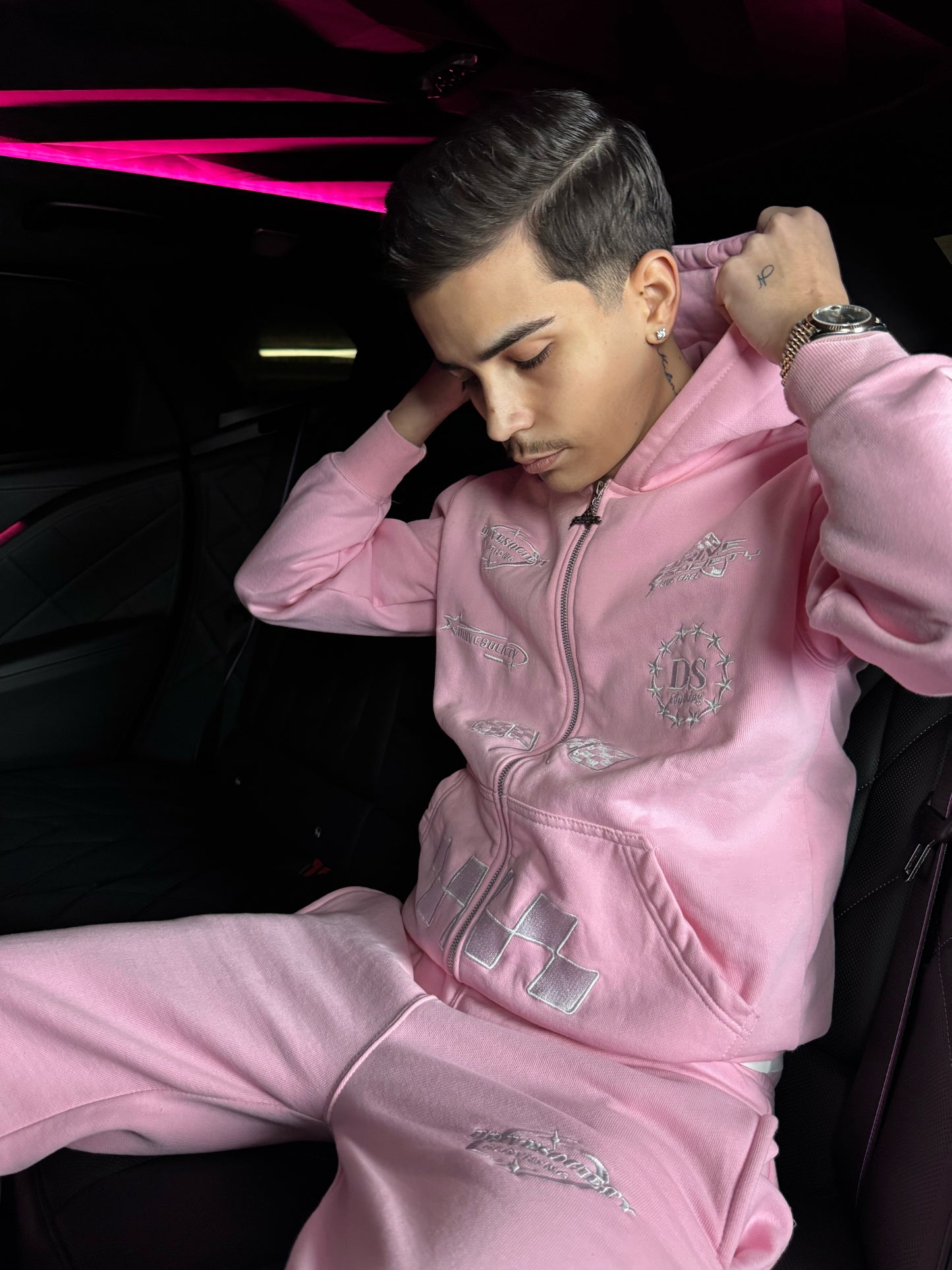'DriveSociety-Racing' Tracksuit Babypink