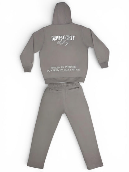 'DriveSociety-Racing' Tracksuit Grau