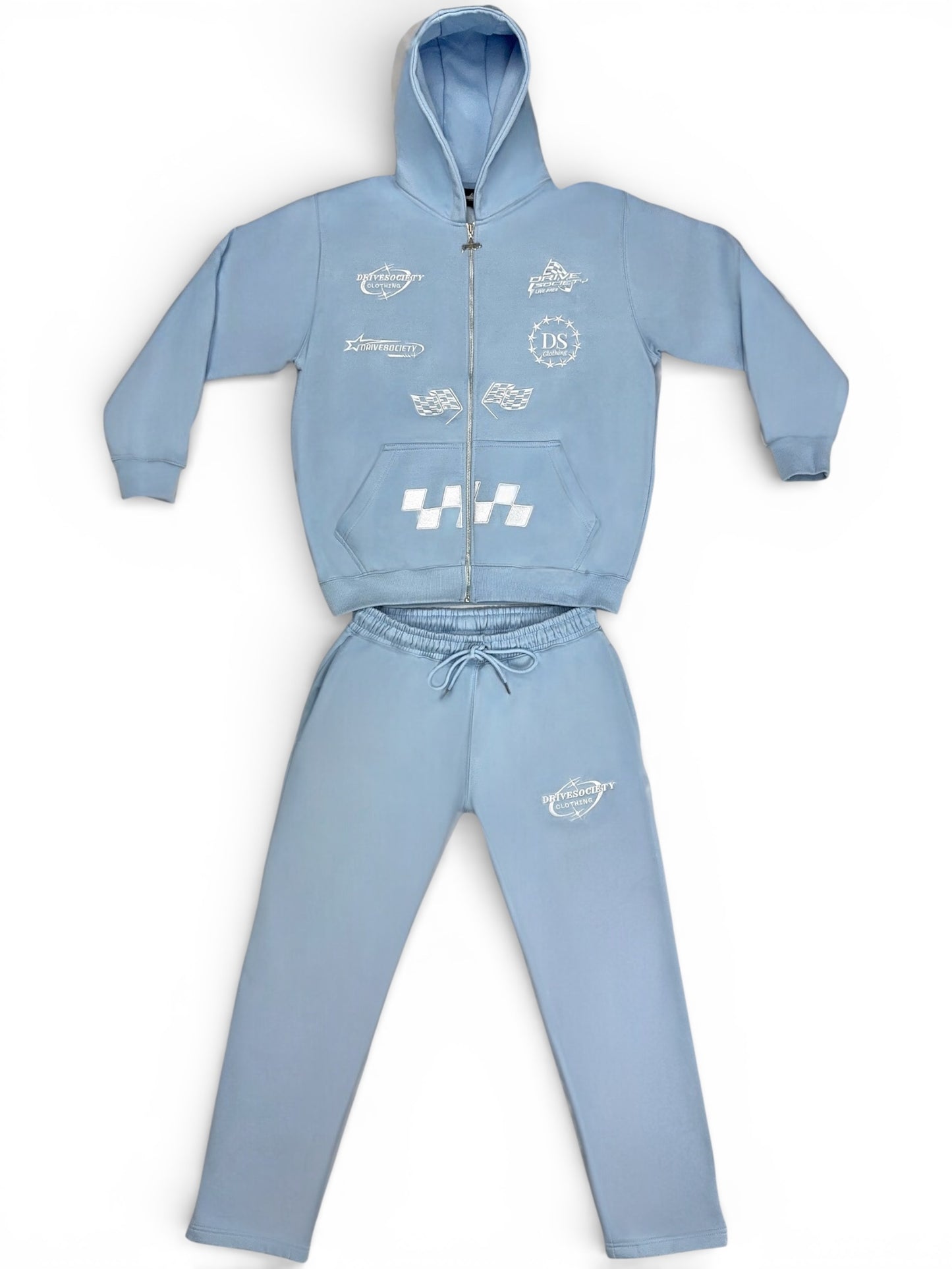 'DriveSociety-Racing' Tracksuit Babyblau