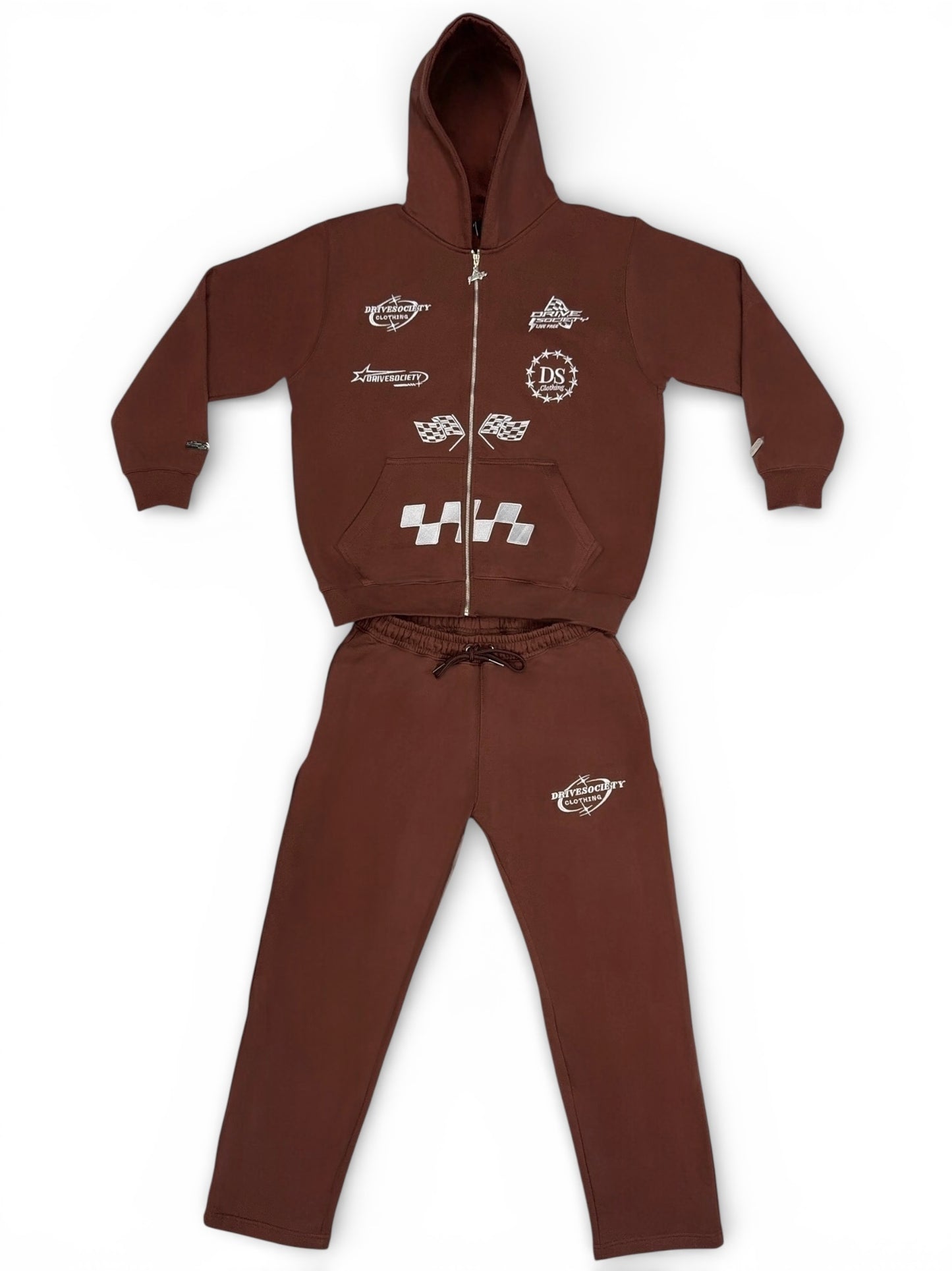 'DriveSociety-Racing' Tracksuit Braun