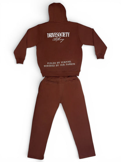 'DriveSociety-Racing' Tracksuit Braun