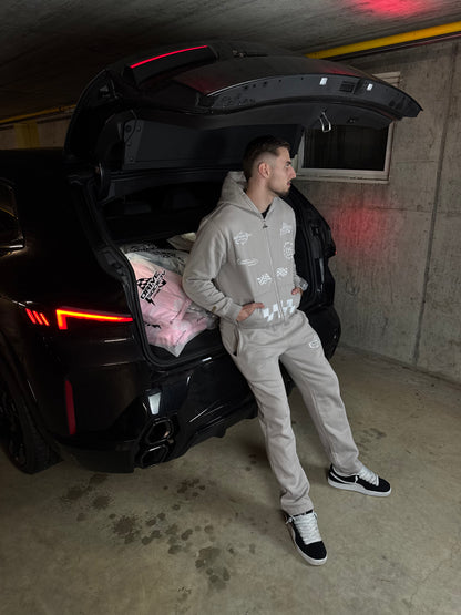 'DriveSociety-Racing' Tracksuit Grau