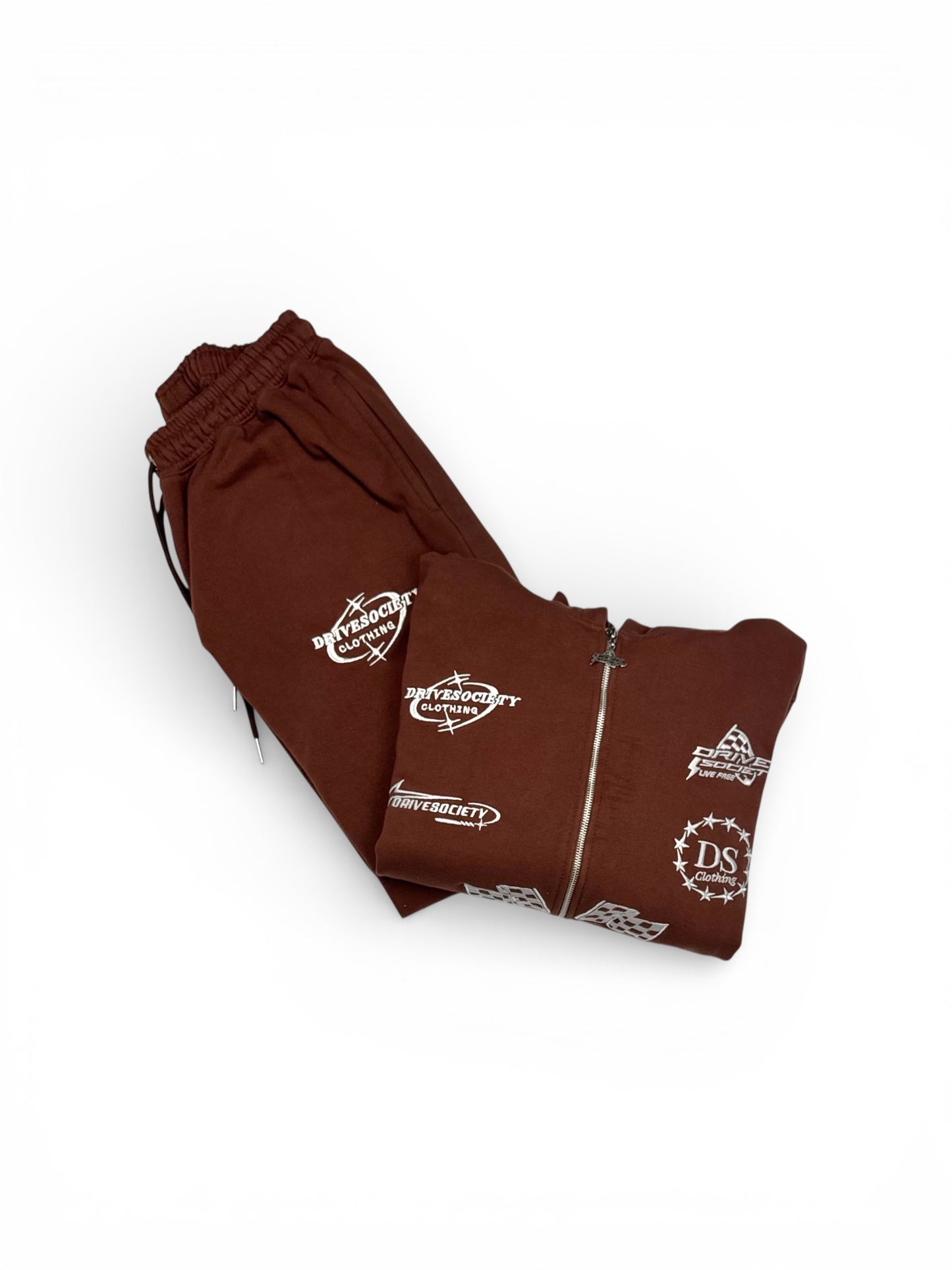 'DriveSociety-Racing' Tracksuit Braun