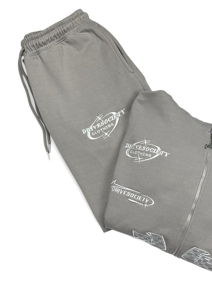 'DriveSociety-Racing' Tracksuit Grau