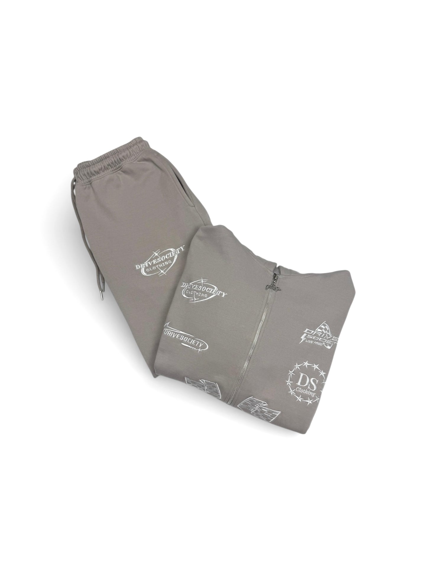 'DriveSociety-Racing' Tracksuit Grau